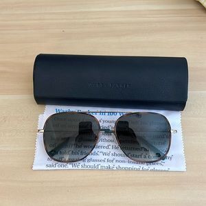 Warby Parker Lupita in Oak Barrel with Polished Gold